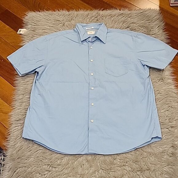 Jcrew mens light blue 80s 2 ply cotton short sleeve button down size xl - Picture 1 of 6